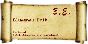 Blumenau Erik névjegykártya
